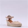 Wonders Ena Covered Espadrille Wedge - Beige Leather